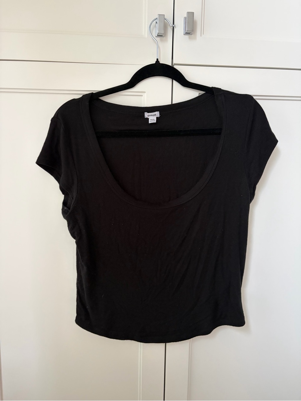 Garage Black Scoop Neck Crop Top